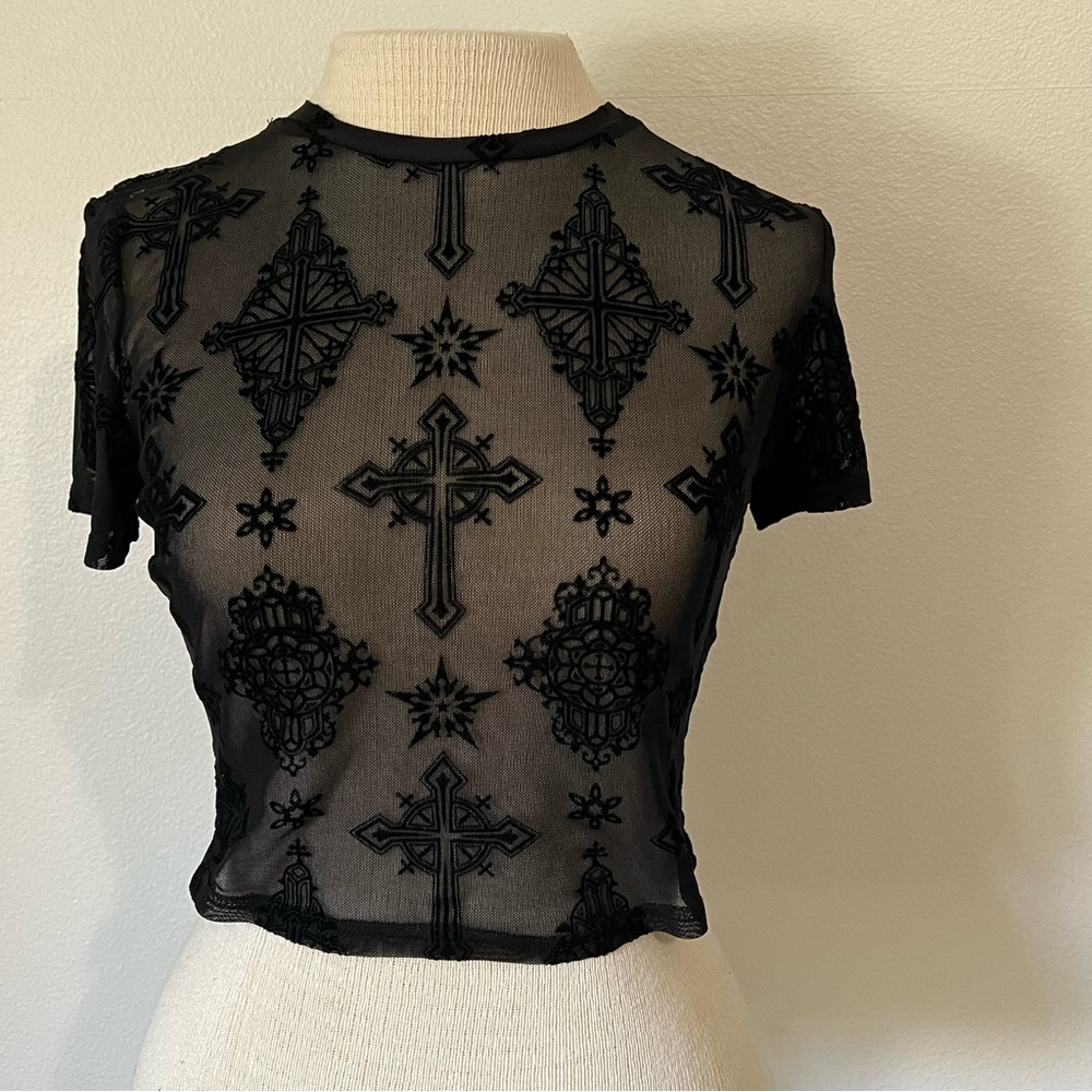 Killstar Black Graphic Crop T-Shirt Short Sleeve